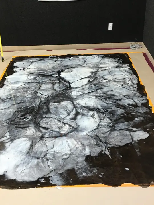 Black And White Metallic Epoxy Floor La Quinta Ca