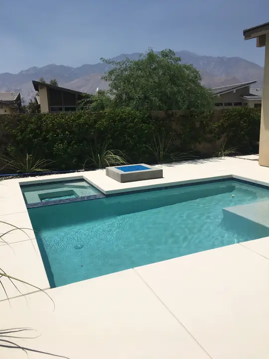 Coated Pool Deck Wide View La Quinta Ca
