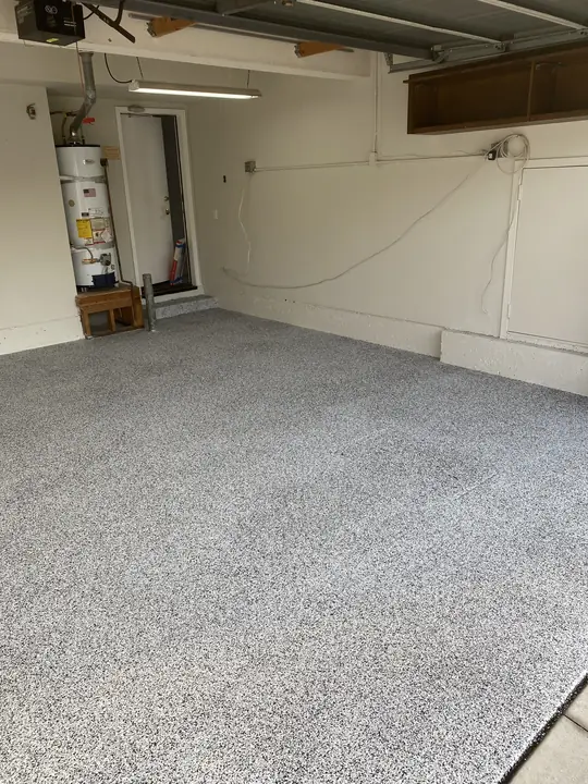 Finished Flake Garage Floor Wide View La Quinta Ca