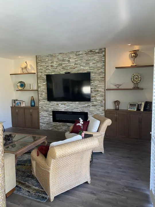 Painted Living Room Fireplace Wall La Quinta Ca