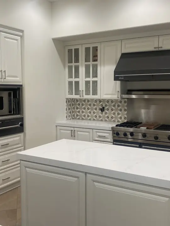 Painted White Kitchen Cabinets Corner La Quinta Ca