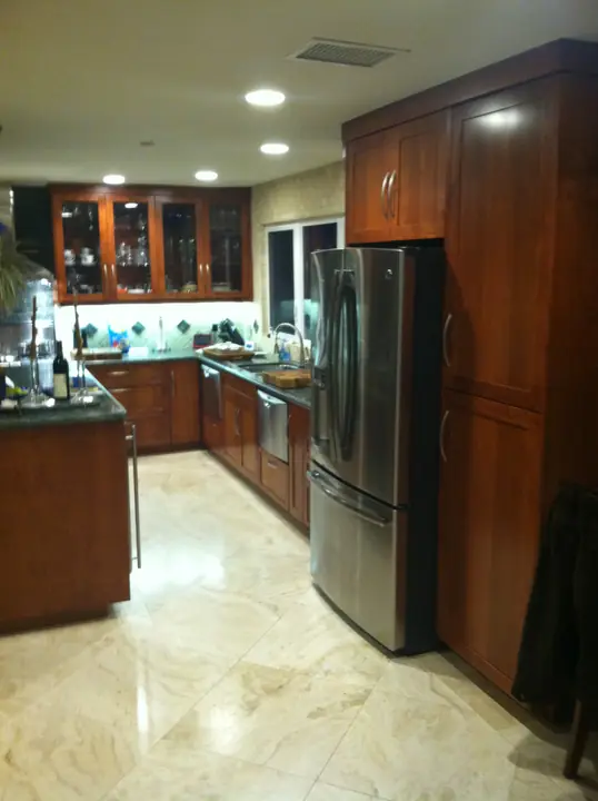 Refinished Cherry Kitchen Cabinets Wide View La Quinta Ca