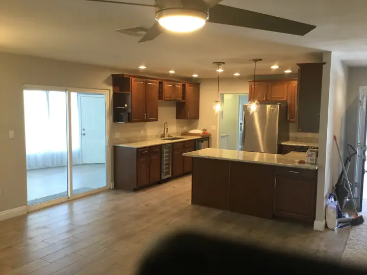 Refinished Dark Wood Kitchen Cabinets La Quinta Ca
